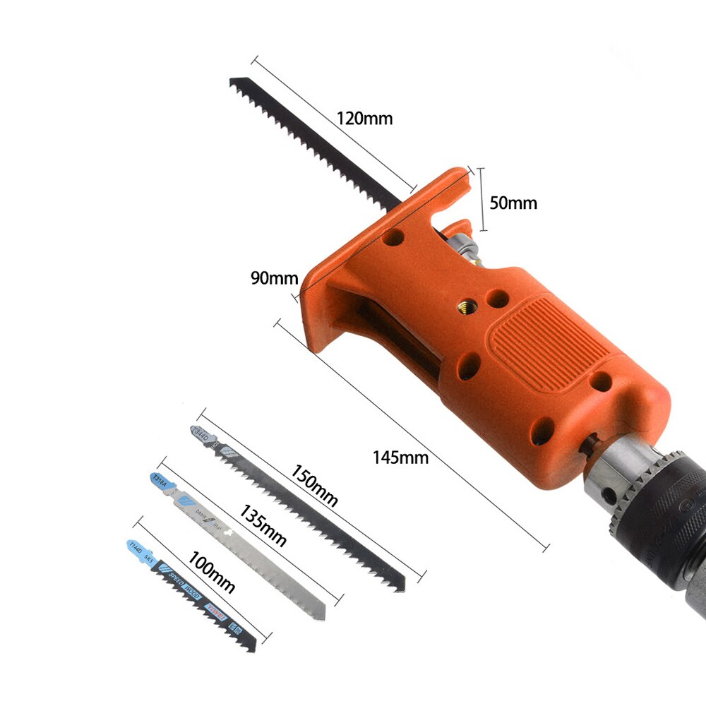 Electric Drill Modified Electric Chainsaw Electric Reciprocating Saw Pruning Saw Household Saber Saws Power Drill to Jig Saws: type 4 orange-new