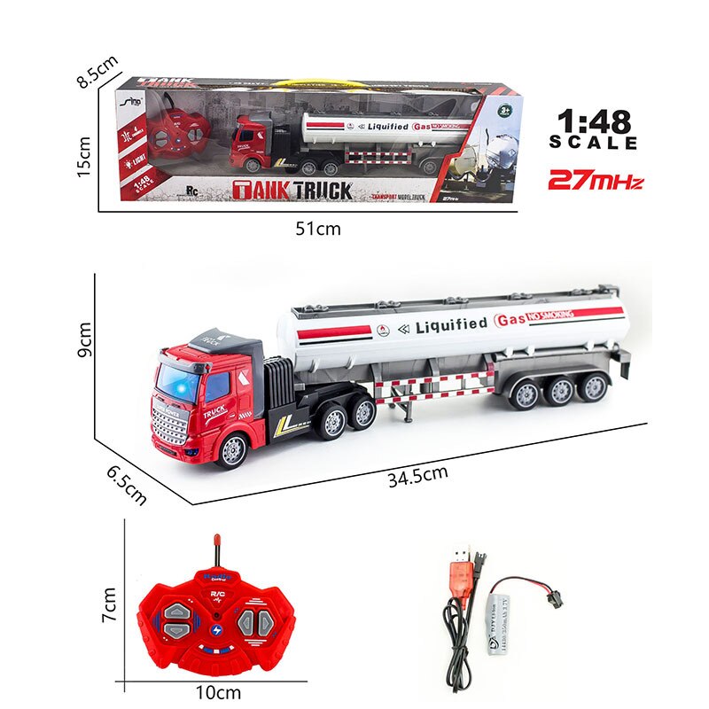 1/48 4CH drahtlose fernbedienung öltanker schwere lkw semi-anhänger lkw junge spielzeug simulation modell