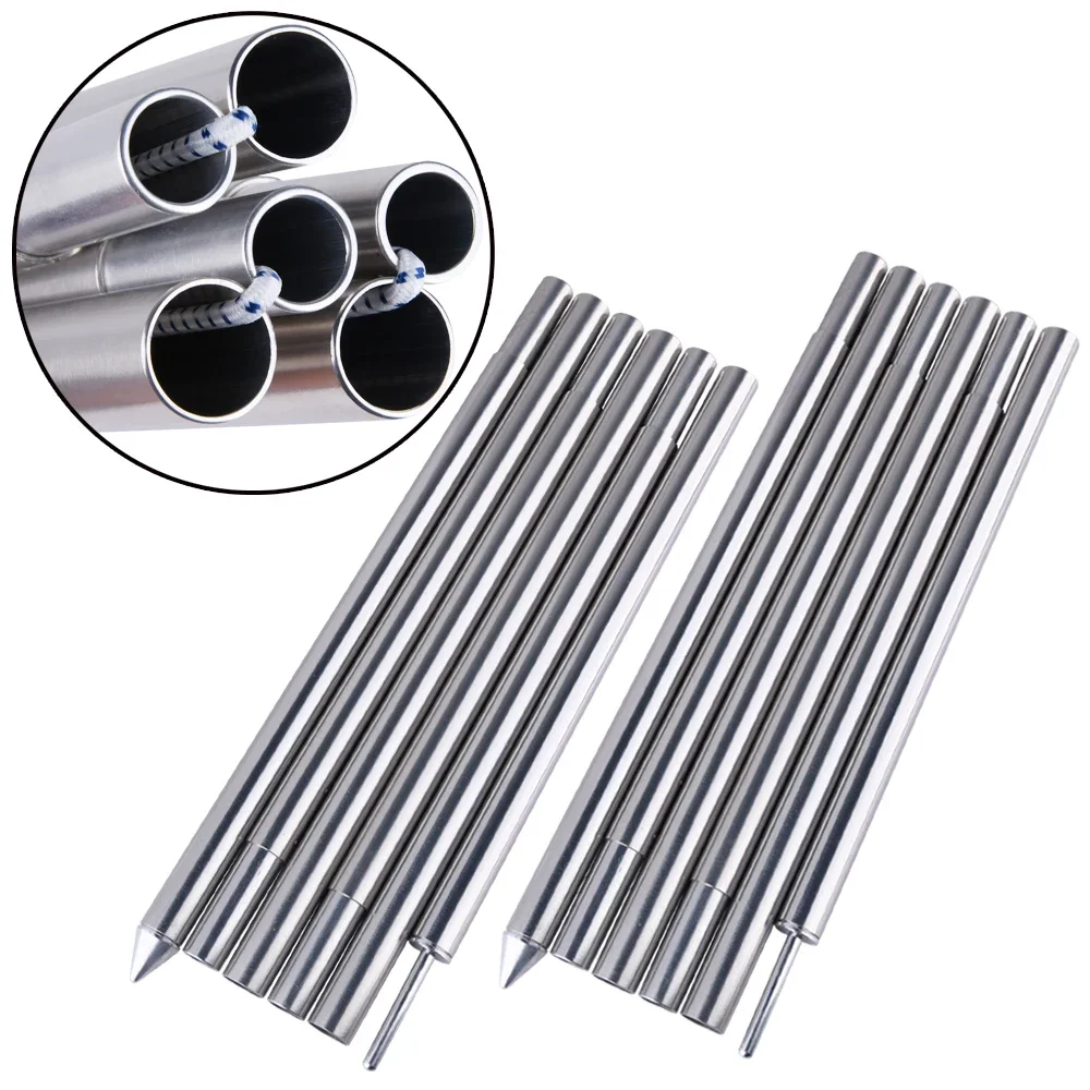 Goture 2 stuks 6 secties aluminium tentstokken 1,8 m vervanging lichtgewicht tentstok reparatieset 7075 aluminiumlegering voor kamperen: Rood