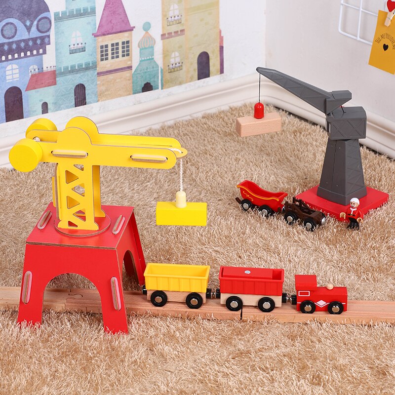 Movable tower crane Wooden Railway track, railway accessories, wooden track field accessories, suitable for railway track field