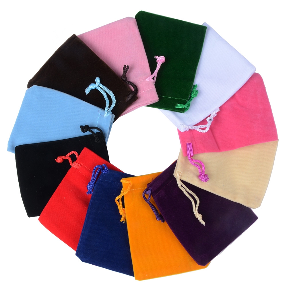 10 stks/partij 7x9 cm 9x12 cm Fluwelen Zakjes Sieraden Verpakking Display Trekkoord Verpakking Bags & zakjes