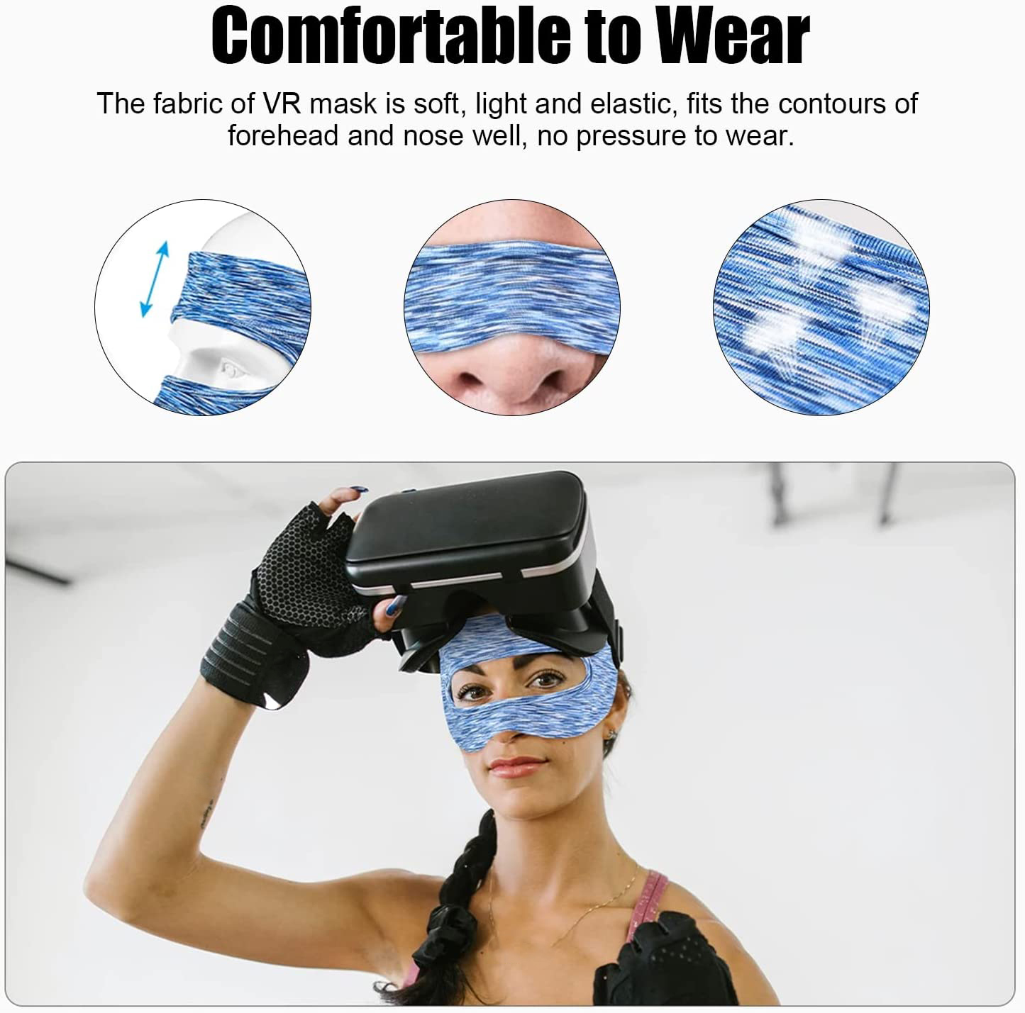Pour Meta Oculus Quest 2 accessoires VR masque pour les yeux couverture respirant bandeau de sueur casque de réalité virtuelle pour Quest 2 Pico 4 PSVR2 HTC