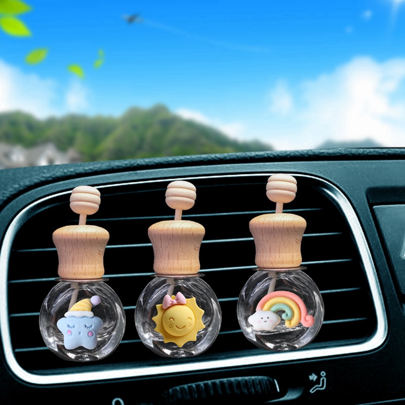 Bouteille de parfum de voiture vide en verre, désodorisant de voiture mignon, Clip de parfum, sortie d&#39;air, diffuseur d&#39;huiles essentielles d&#39;aromathérapie