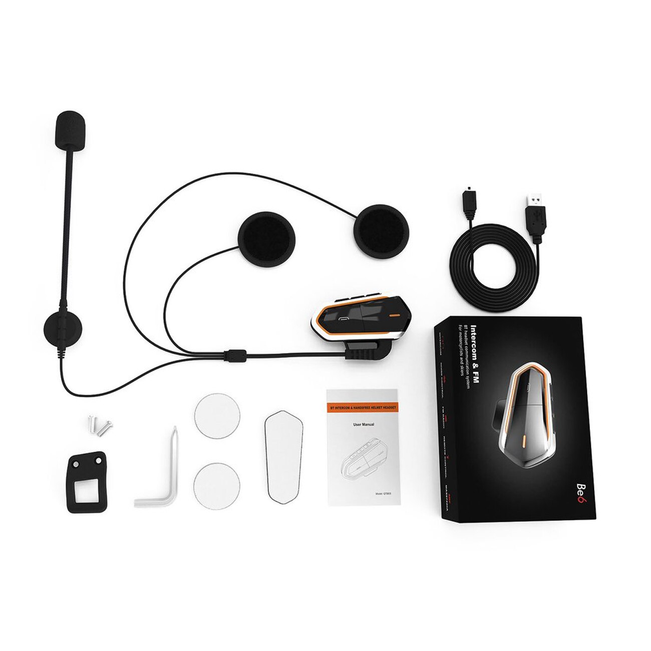 Motorcycle Intercom Helmet Bluetooth Headset BT Communicator Headphone Wireless Moto earpiece Transmitter Communication System: Default Title