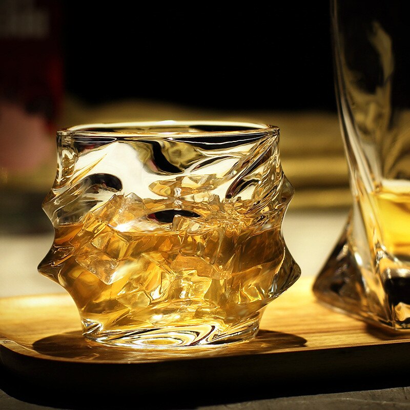 Varmebestandig gennemsigtig krystal øl whisky brandy vodka kop multi mønster drinkware bar