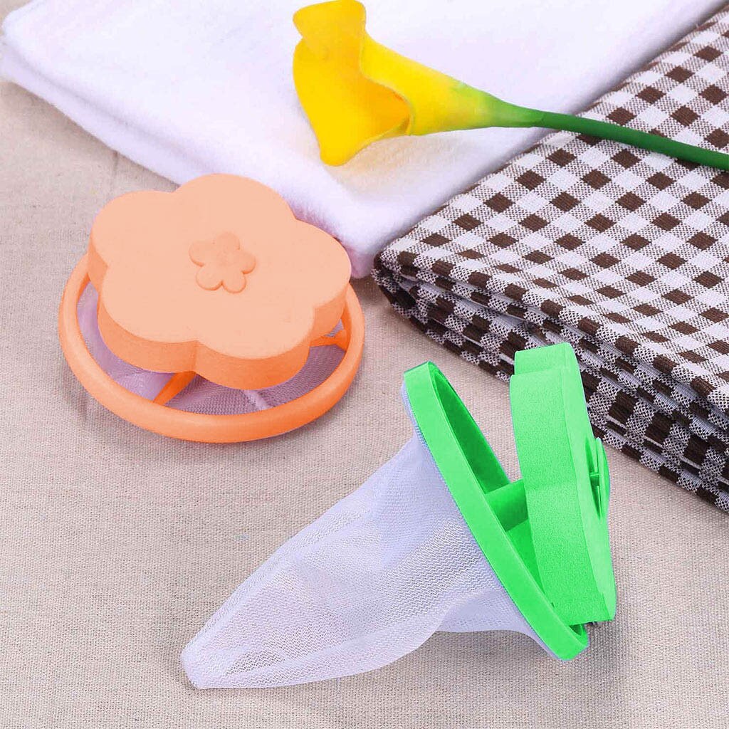 Atrapamoscas flotante de pelo de mascota, accesorio para lavar la pelusa, máquina mágica para atrapar el pelo de mascotas, 4 unidades