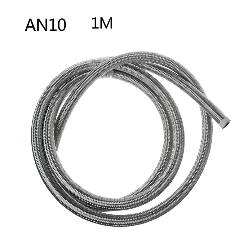 1M Stainless Steel Braided Brake Gas Oil Fuel Line Hose AN4 AN6 AN8 AN10 E7CA: AN10 1M