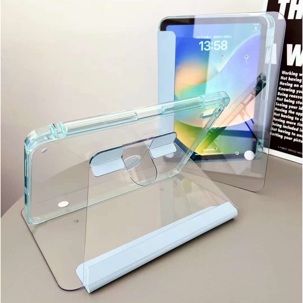 Funda acrílica giratoria transparente para iPad Air 11 2024 Air 6th 5 4 Pro 11 10th 10,9 10,2 9th 8th 7th funda con soporte con ranura para bolígrafo: Quince / other