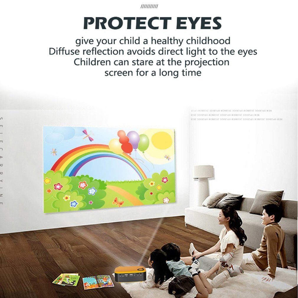 A2000 Portable Mini LED Projector with USB VGA HDMI AV Multimedia for Party Home Entertainment with Remote Control