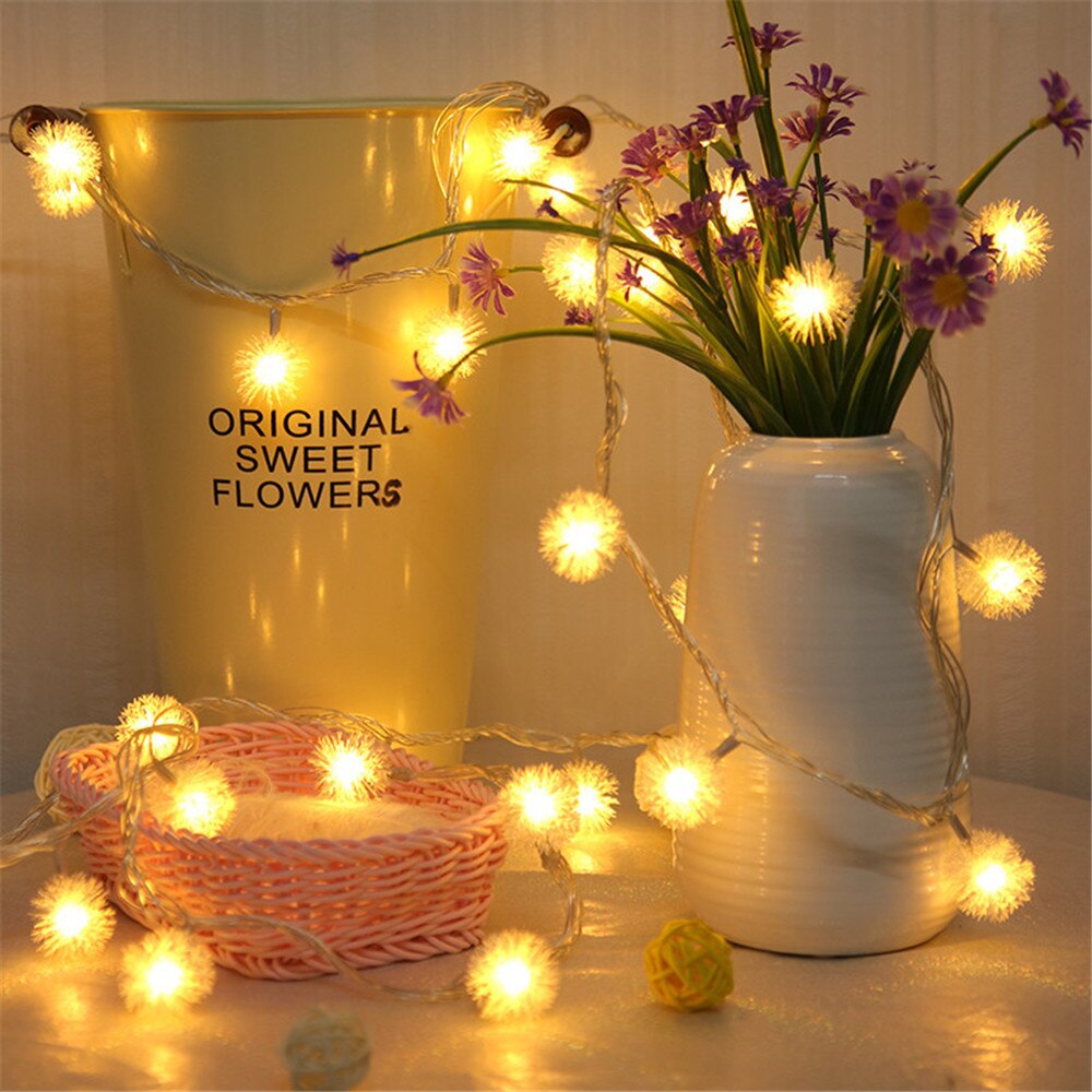10/6/3/2m kerst led sneeuwbal lichtsnoer feeën guirlande lamp voor bruiloften, kerstmis, thuisfeesten, binnen- en buitendecoratie: Warm wit / 1.5m 10 leds
