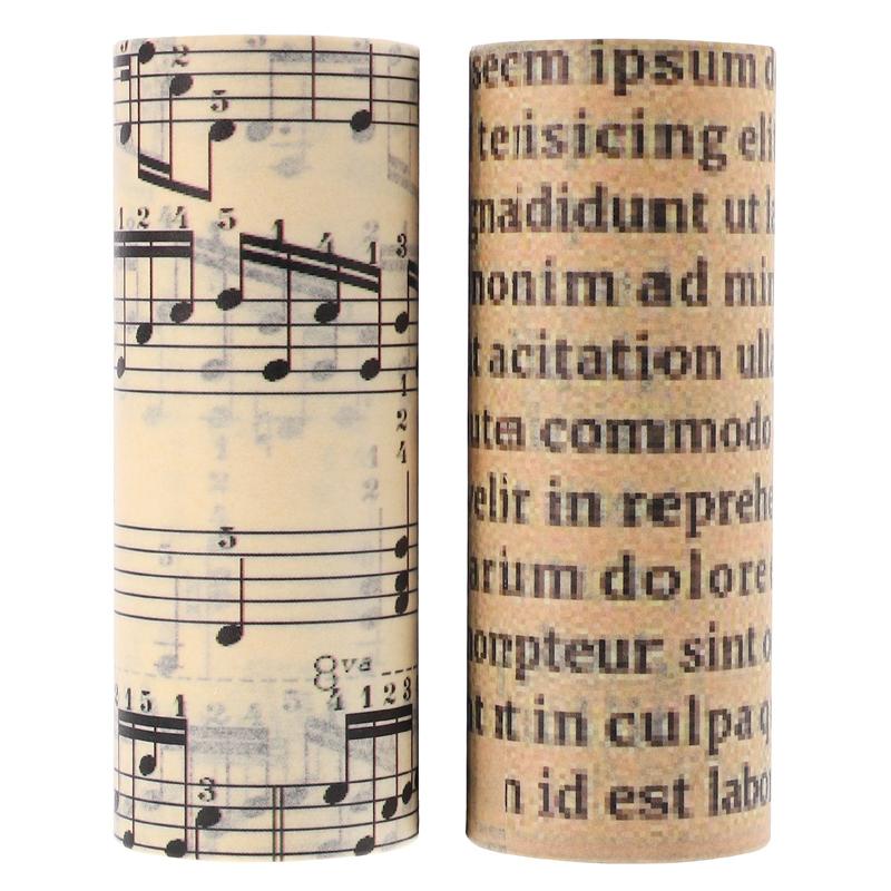 2 rollos de cinta Vintage antigua, cinta decorativa ancha clásica para álbum de recortes, libro de recortes y pegatinas de papel: c