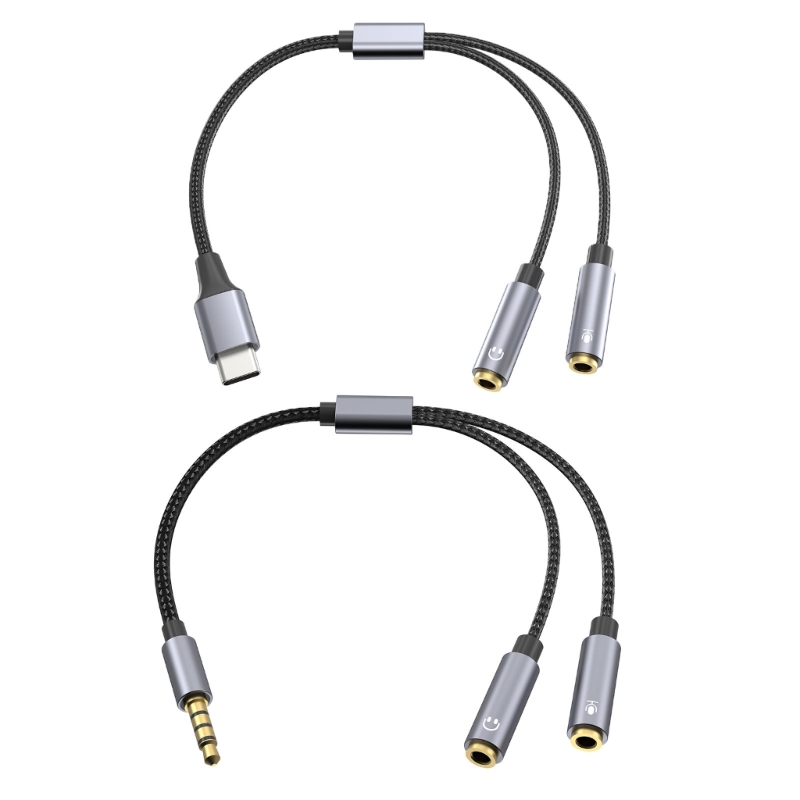 Kopfhörer, Mikrofon-Splitter-Adapter, 3,5 mm/USB-C-Kopfhörer und Mikrofon-Adapter, 3,5-mm-Stecker auf 3,5-mm-Buchse, genießen Sie
