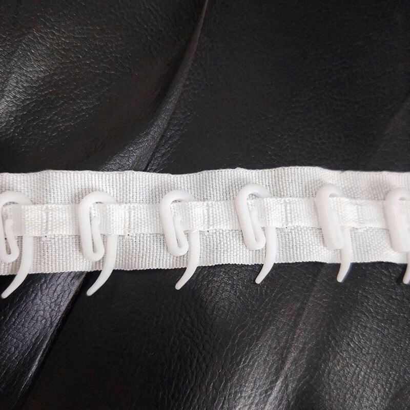 Ganchos de plástico para cortinas, cinta de encabezado, color blanco, nailon, 30 Uds.