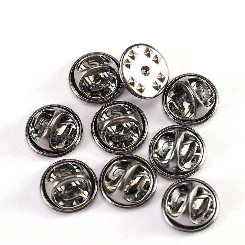 Broche fermoir papillon en cuivre 20/50 pièces, porte-Badge, bouchon arrière, bricolage, Base de bijoux: Black Caps / 20 sets