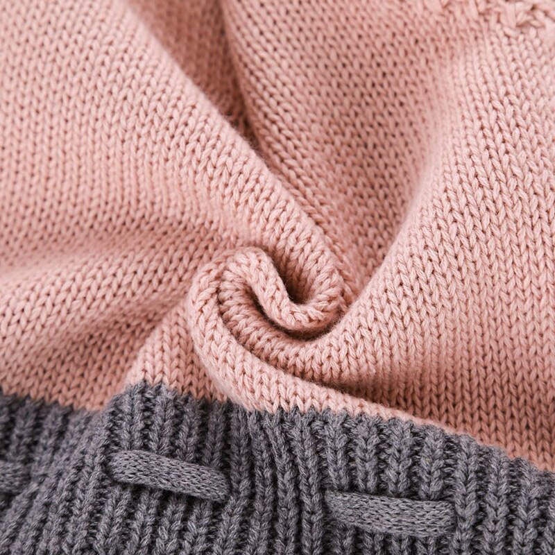 Baby Knitted Jumpsuit Autumn Winter Girl Warm Wool Sweater Baby Girl Fart Romper Toddler Children's Clothing