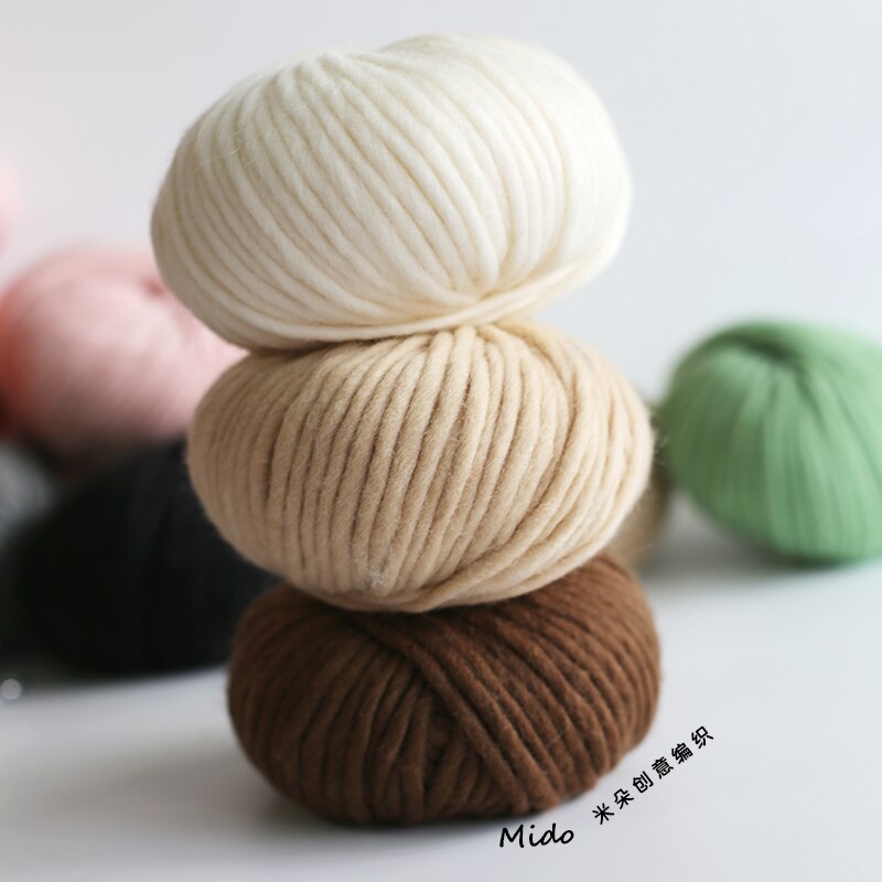 6mm Natural Merino Wool Chunky Yarn Felt Wool Roving Soft Yarn for Spinning Hand Knitting Spin Yarn Winter Warm Free Needle 150g