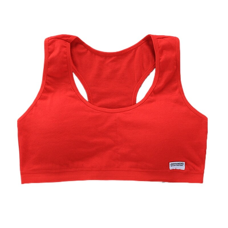 Meisjes Beha Ondergoed Zachte Katoenen Beha Voor Kinderen 11 Tiener Training Kleine Vest Ondergoed Puberteit Kleding Draad Gratis Red 13 10-15Y