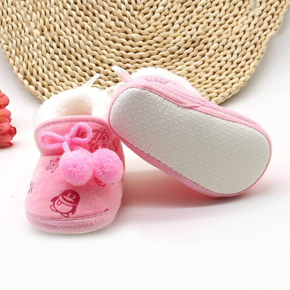 Herbst Winter 0-1 Jahr Alten Baby Mädchen Puffer Ball Weiche Sohle warm Kleinkind Schuhe Süssigkeit Farbe Pelzigen Stiefel freundlicher Neue Jahr