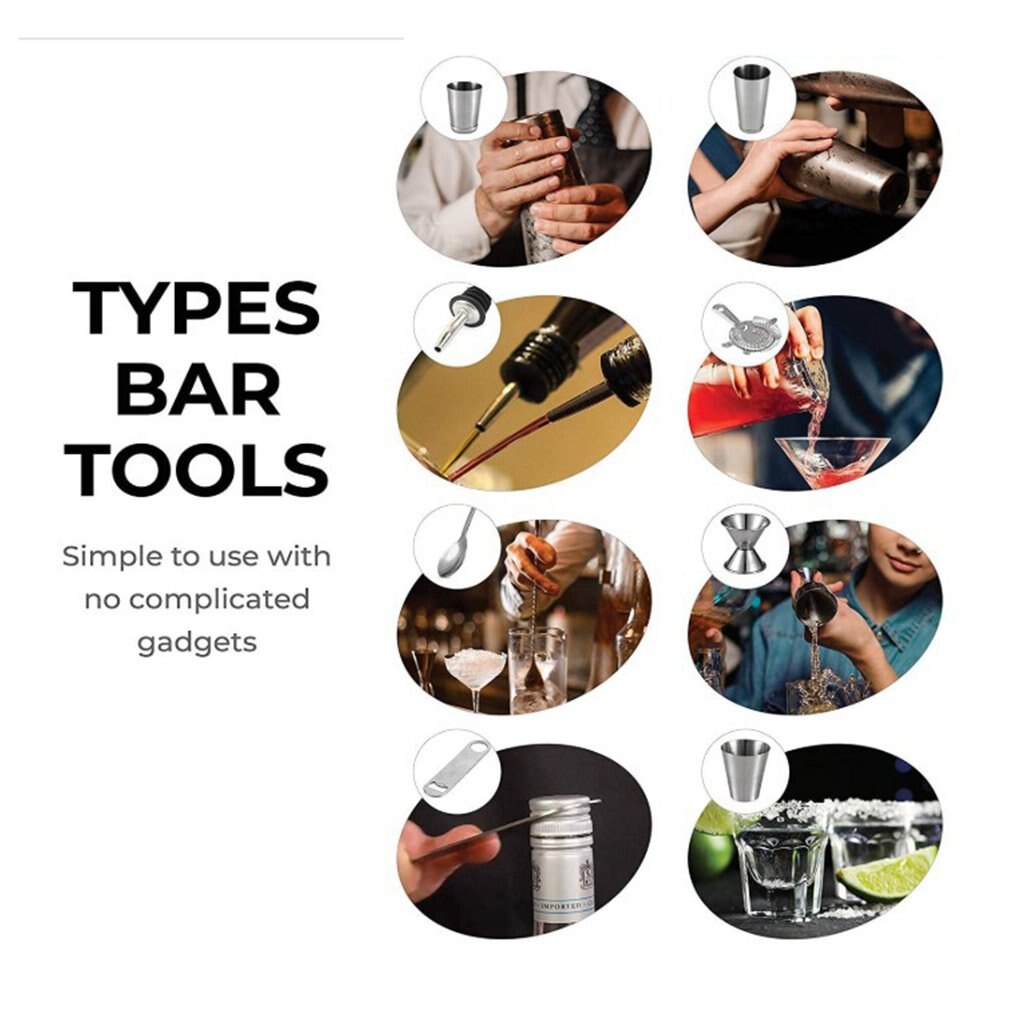 20 Pcs/set Stainless Steel Cocktail Shaker Mixer Drink Bartender Browser Kit Bars Set Tools With Acrylic Base Rack Storage Stand