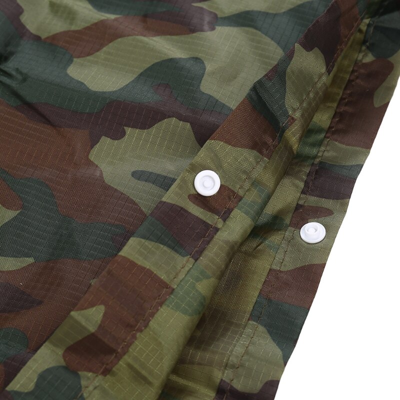 3in1 Outdoor Camping Backpack Rain Cover Poncho Coat Camouflage Tent Awning Mat