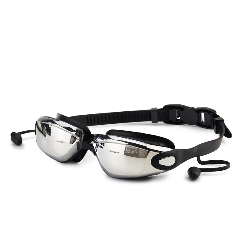 Professionele Siliconen Bijziendheid Zwembril Uv Zwemmen Bril Met Oordopje Voor Mannen Vrouwen Dioptrie Sportbrillen