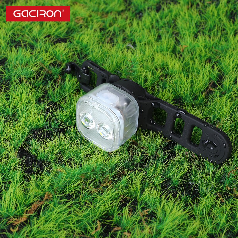 GACIRON-luz frontal de advertencia para bicicleta, linterna de seguridad para bicicleta de montaña, a prueba de lluvia, recargable por USB