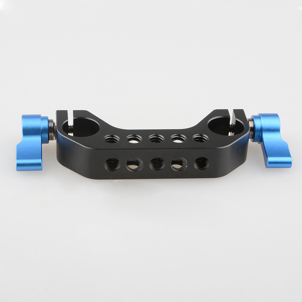 CAMVATE 15mm Railblock Rod Clamp for Shoulder Rig Baseplate (Blue Thumbscrew) C1714