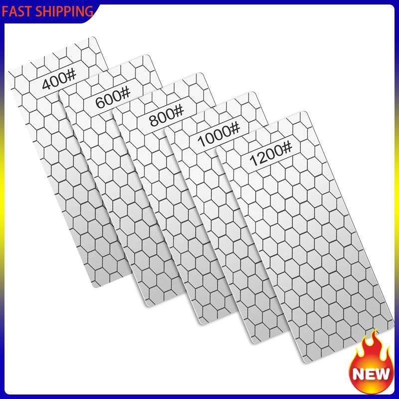 Trend-5 Pieces Diamond Sharpening Stone Set,Diamond Lapping Plate Coarse/Medium/Fine Grit Sharpener,400/600/800/1000/1200 Gr