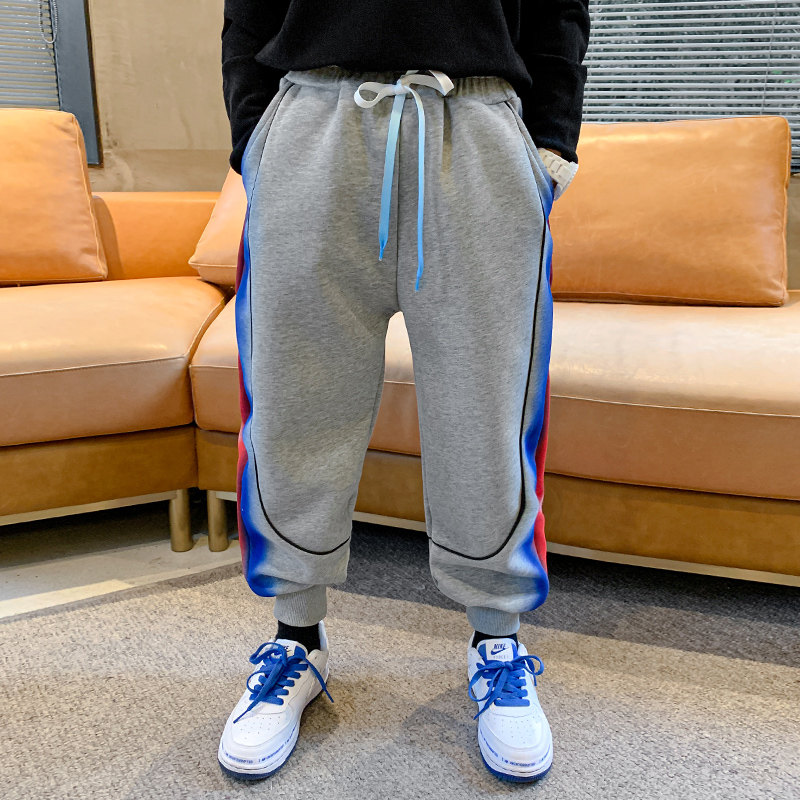 Pantaloni sportivi per bambini neri grigi primavera autunno adolescente Big Boy pantaloni Casual in cotone fresco abbigliamento per bambini 5 6 7 8 9 11 13 14 anni