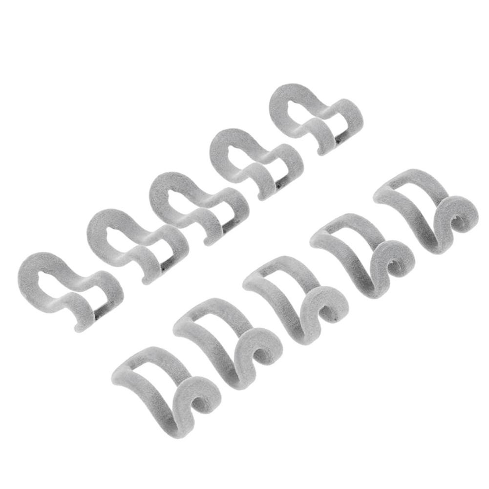 10PCS/Lot Cloth Hanger Hook Mini Flocking Clothes Hanger Easy Hook Closet Organizer Holder Save Space Non Slip Flocking Hanger: 10pcs gray