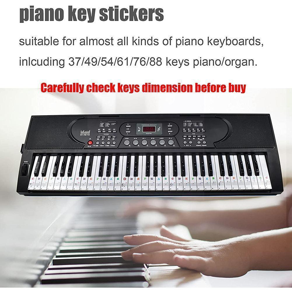 88/61/54/49 Key Color Piano Letter Notes Stickers Keyboard Note Sticker Piano Key Stickers Electronic Stave I2N3