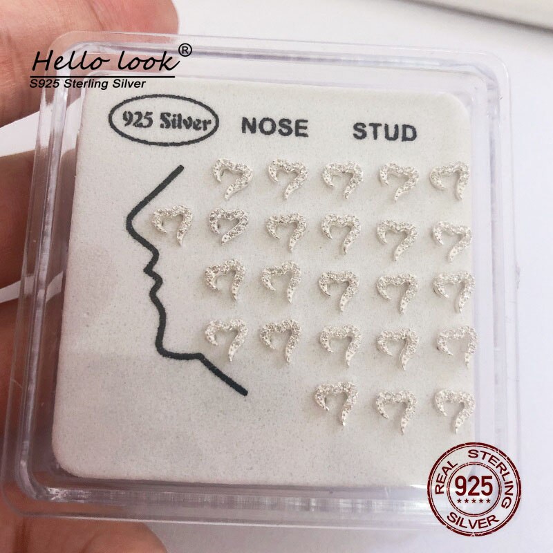 Hellolook 24er -set nasenringe und ohrstecker 925 kleinen zirkonia-herzen – piercingschmuck für damen