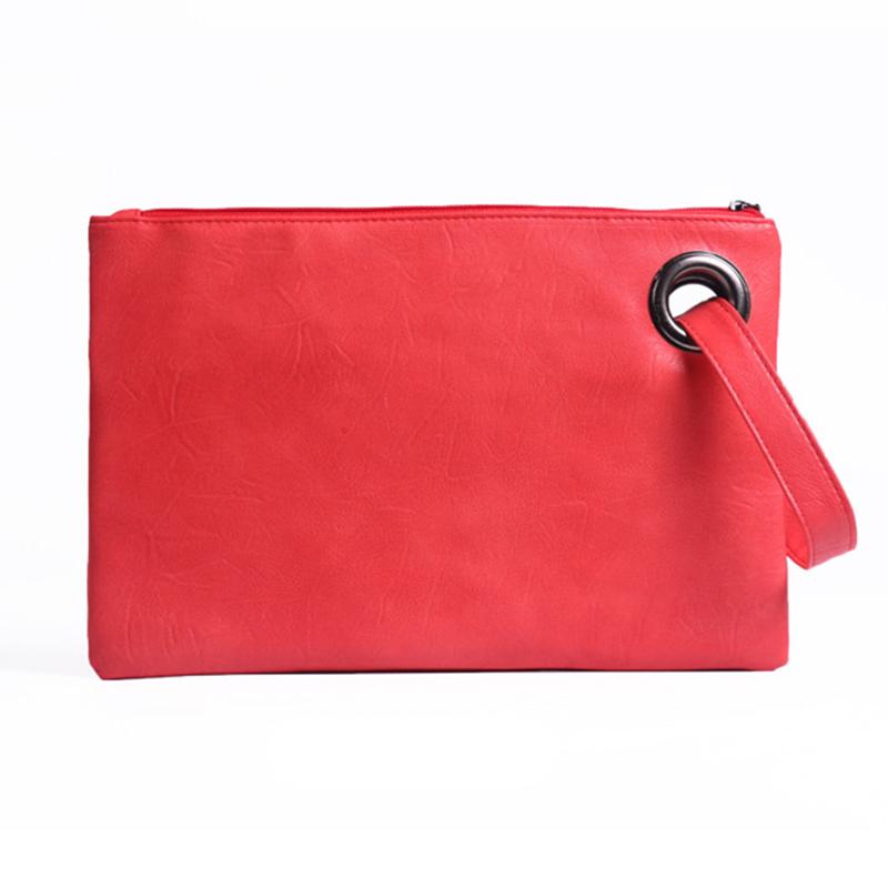 Solid Handbag Women's Clutch Bag Leather Women Envelope Bag Zipper Evening Bag Female Clutches Handbag Torebki Damskie