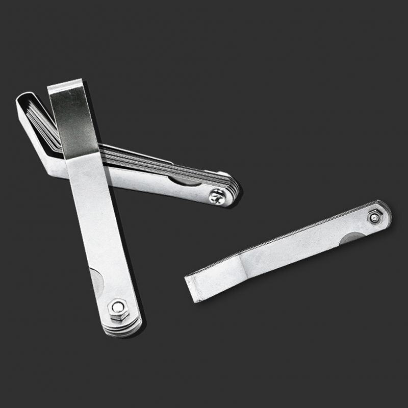 16 Blades Feeler Gauge Metric Imperial Railway High Precision Stainless Steel Gap Filler Thickness Curved Measurement Tool
