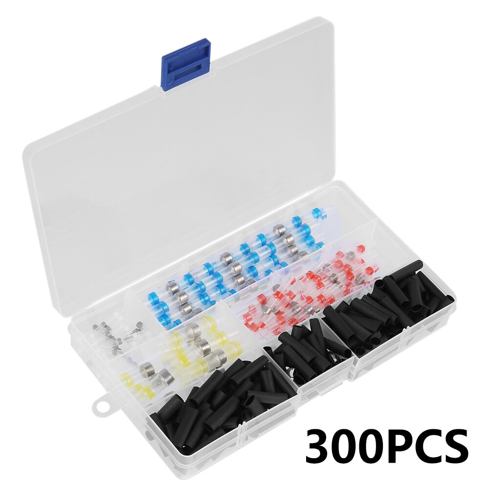 300PCS Waterproof Solder Sleeve Butt Wire Connectors Terminals Heat Shrink Tubes: Default Title