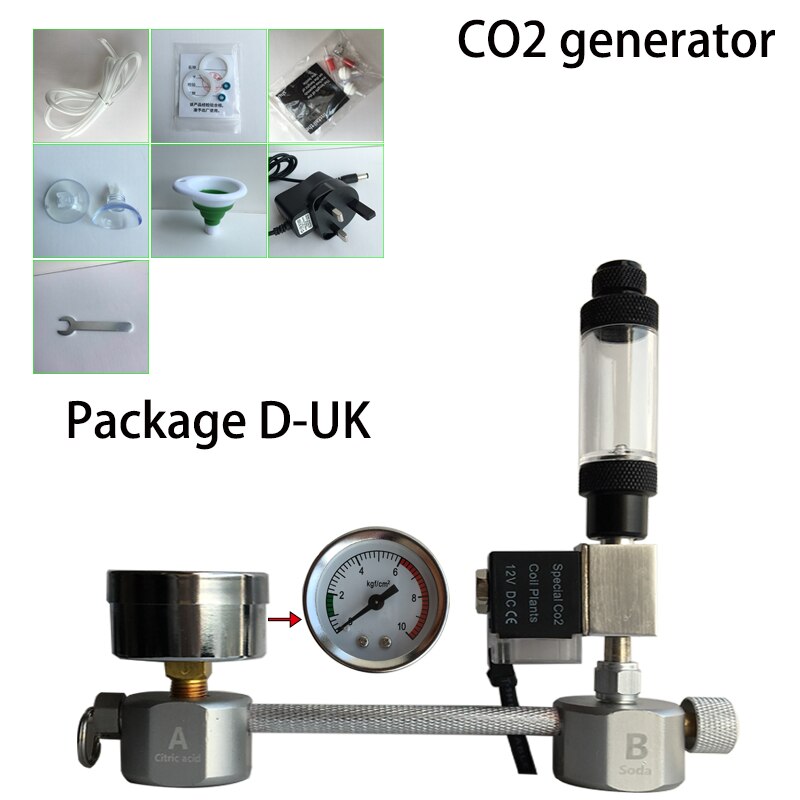 ZRDR Aquarium DIY CO2 generator system kit CO2 generator, bubble counter diffuser with solenoid valve,For / Aquatic plant growth: D-UK