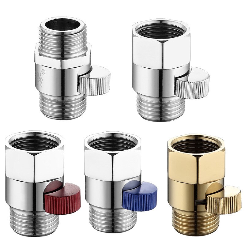 Bathroom Shower G1/2 Inch Brass Junction Water Flow Control Valve Straight-through Shut-off Angle Valve Hand shower quick switch
