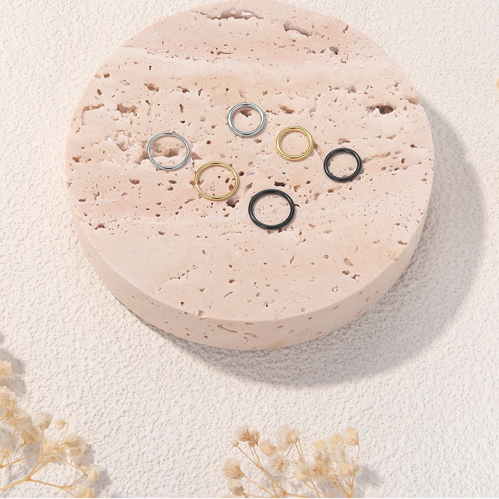 2/6PCS Naadloze 316L Rvs Neusring voor Mannen Goud Kleur Hoepel Oorbellen voor Vrouwen Septum Helix tragus Piercing Sieraden