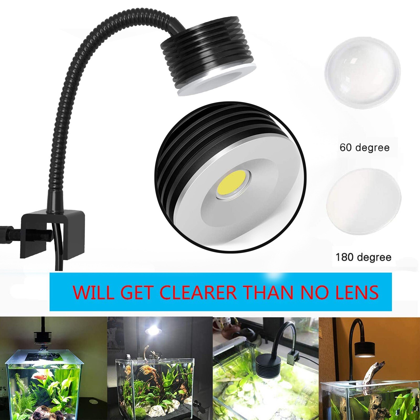 15w Led Lighting Dimmable Tank Lights With Gooseneck For Fish Tank Refugium Underwater Aquario Lamp Aquariums Decor Lighting#35: Default Title