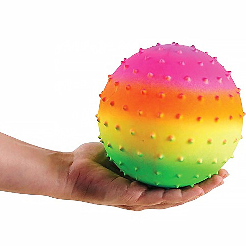 Inflatable balls, 9- inch inflatable rainbow balls, outdoor sports game, children's toy, sensory balls, baby children's toy