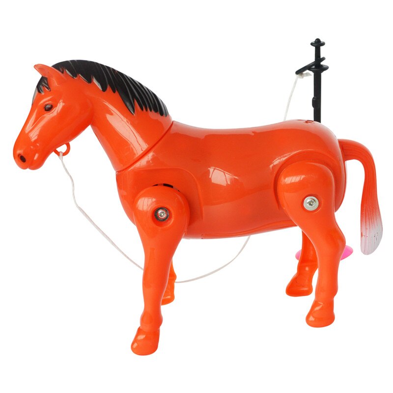 Caballo eléctrico de plástico alrededor de la pila de juguete de círculo divertido de dibujos animados Juguetes Educativos de desarrollo para niños