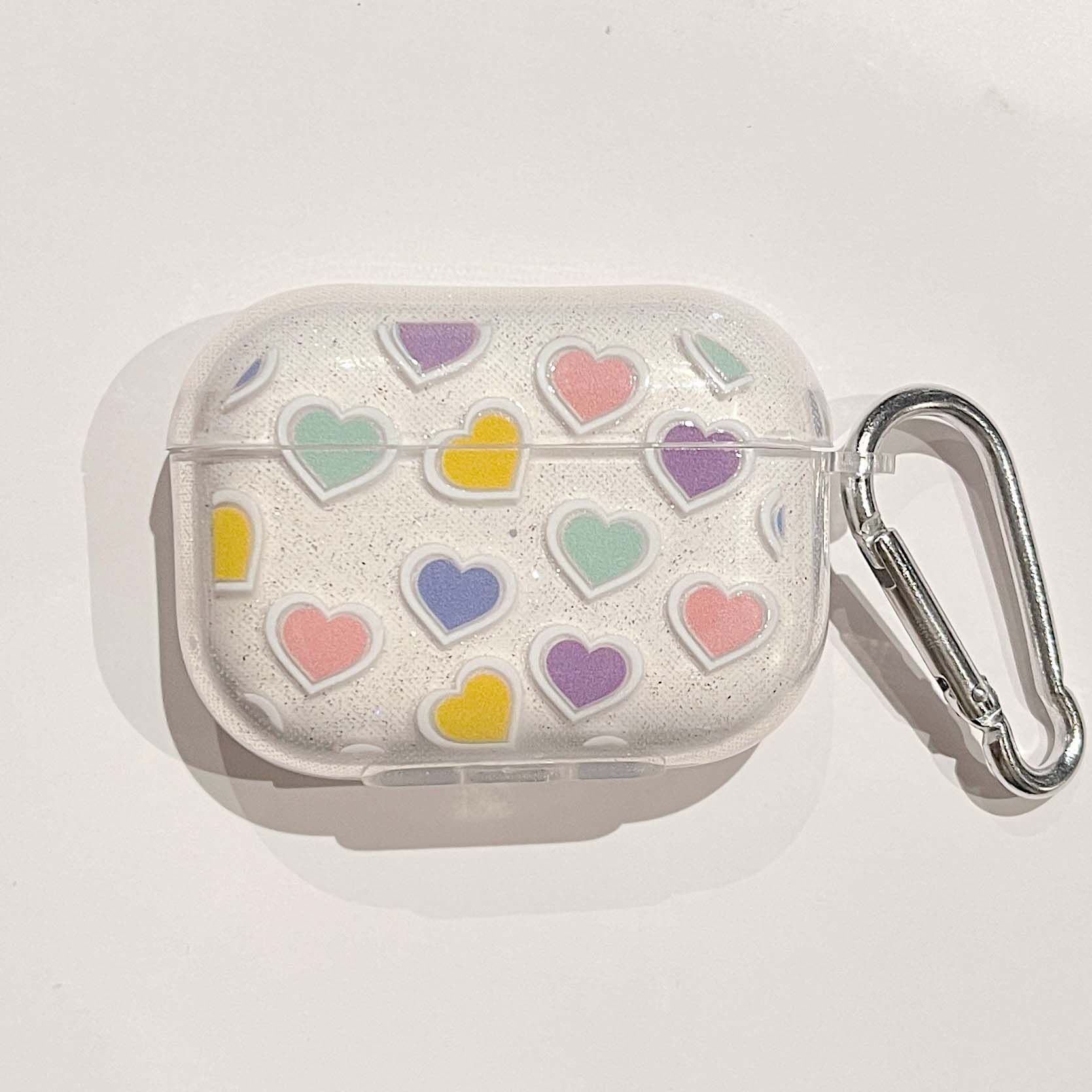 Pink Love Heart Cover for Apple AirPods Pro 1st 2nd gen Wireless Earphone Shell Skin for Air Pods 3 2 1 Charging Box Bag: 3XS / CORAL