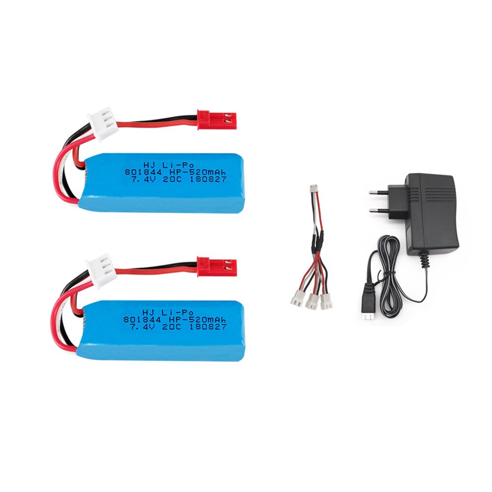 7,4 v 520mah 20C lipo batería + cargador conjunto para Wltoys XKA600 K969 K979 K989 K999 P929 P939 A202 A212 Rc coche avión partes: Azul