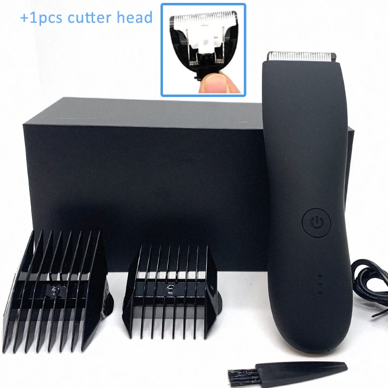 Máquina de corte de cabelo profissional aparador de barba barbeador elétrico para corpo adulto barbear ipx7 à prova dwaterproof água segurança navalha clipper: BRANCO
