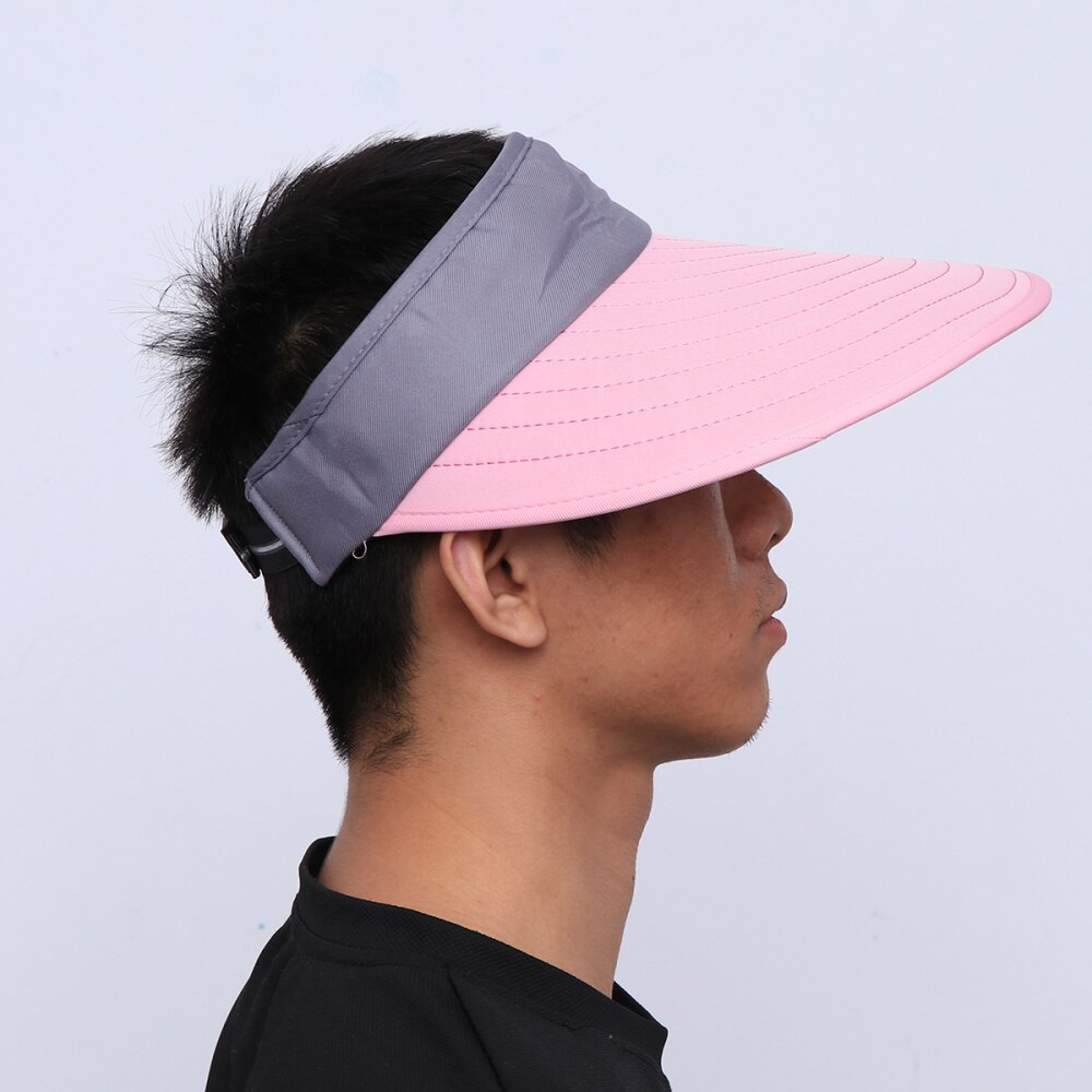 Sports Tennis Cap Summer Outdoor Cap Folding Hat All-matching Cap for Men (White Hat and Black)