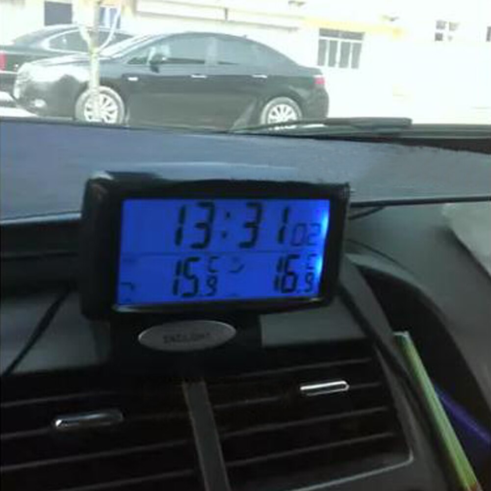 2 in1 bilsæt indendørs udendørs elektronisk ur termometer digitalt display nyttigt