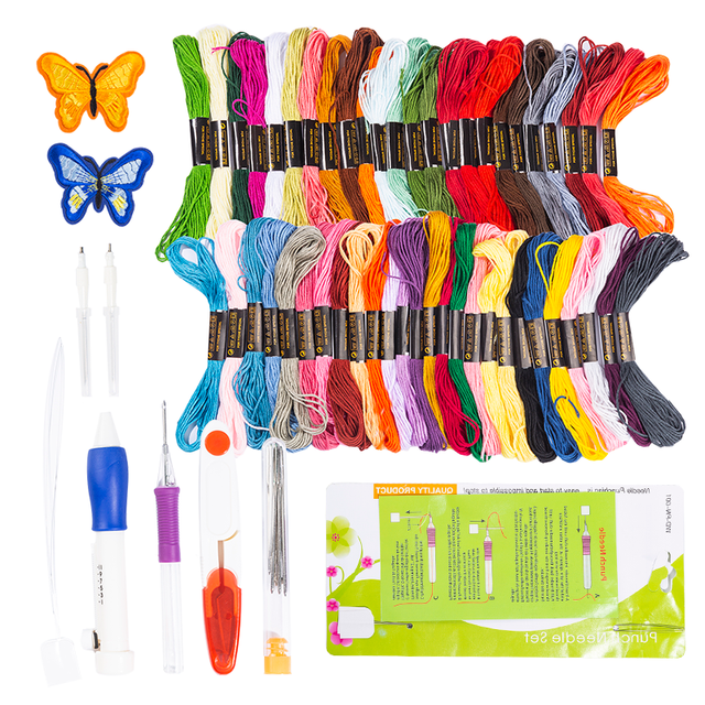 Magic Embroidery Pen Punch Needle Kit Craft Embroidery Threads Cross Stitch DIY Knitting Sewing Accessory Tools Hoop Handmade: CXTZ-AC152