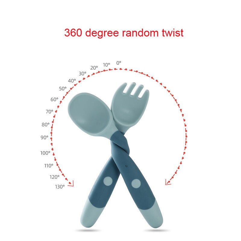 Siliconen Lepel Voor Baby Gebruiksvoorwerpen Set Extra Voedsel Peuter Leren Eten Training Buigbare Zachte Vork Zuigeling Kinderen Servies