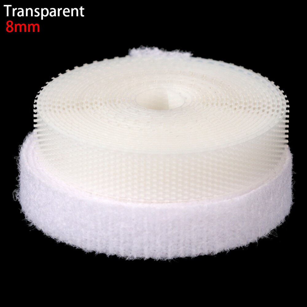 Cinta de sujeción para muñeca, pegatinas mágicas de 6/8/20mm de ancho, correa para pegar ropa, accesorios de ropa de costura para muñecas autoadhesivas DIY: 8mm	Transparent