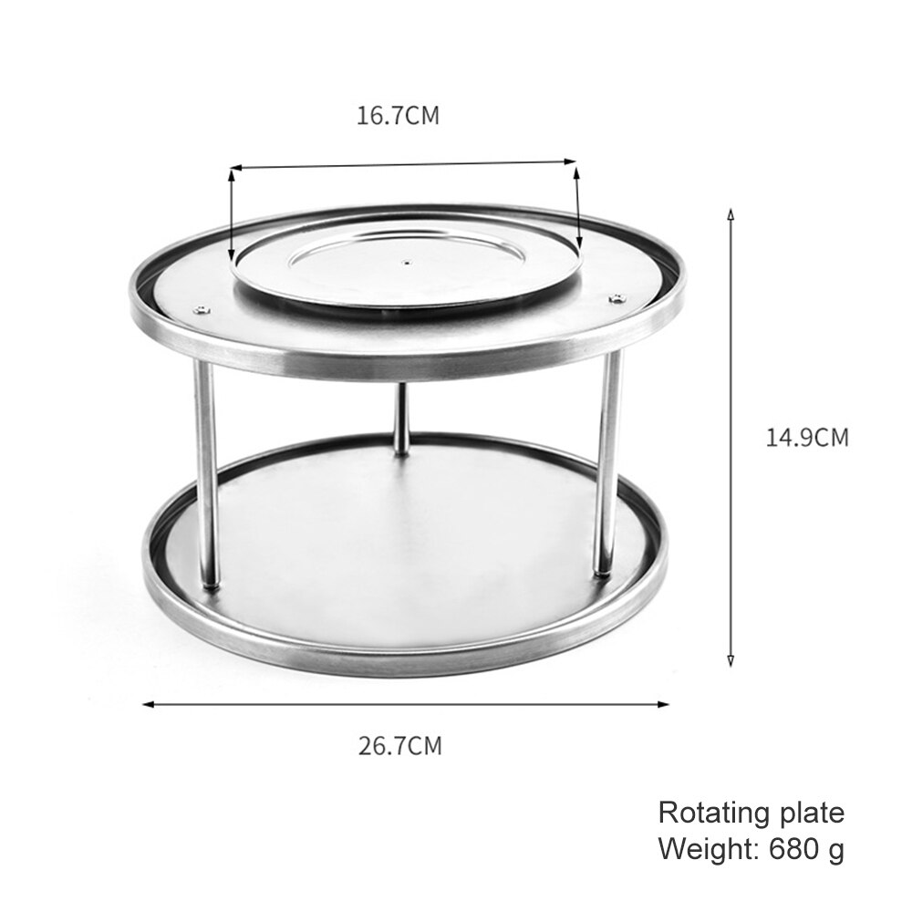 Spice Rack Stainless Steel Organizer Tray 360 Degr... – Grandado